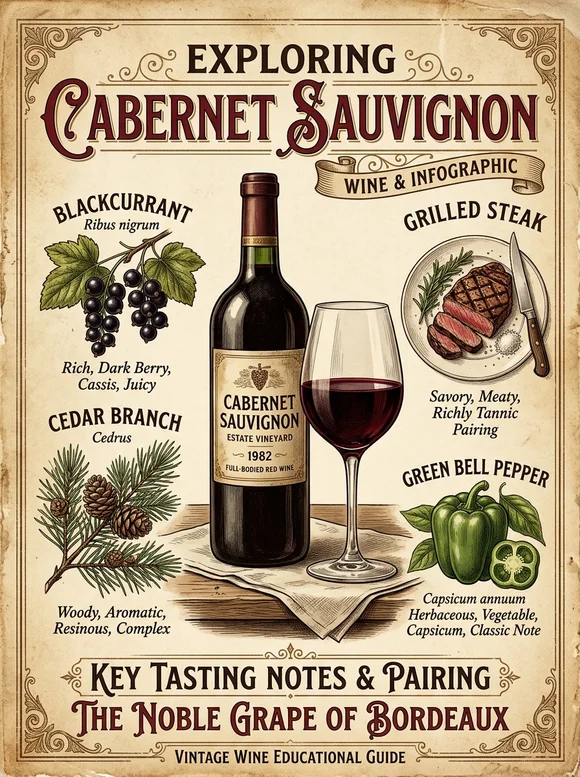 Каберне совиньон — poster and bottle