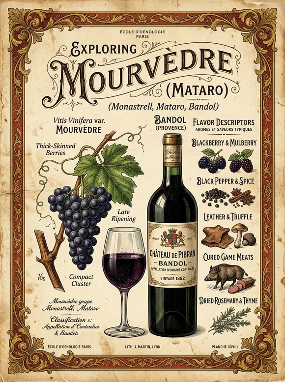 Мурведр (Матаро) — poster and bottle