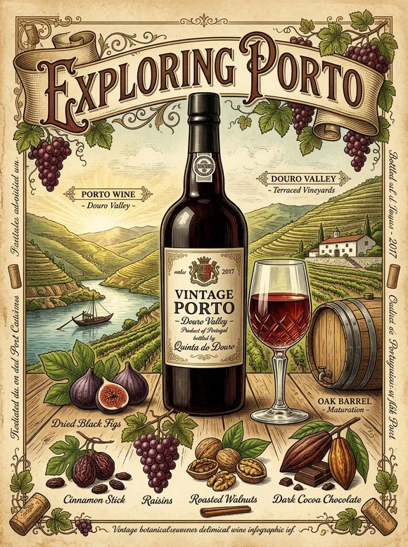 Портвейн (Porto) — poster and bottle
