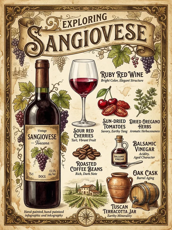 Санджовезе — poster and bottle