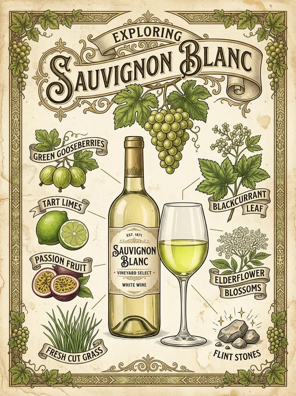 Совиньон блан — poster and bottle