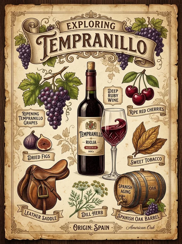 Темпранильо — poster and bottle