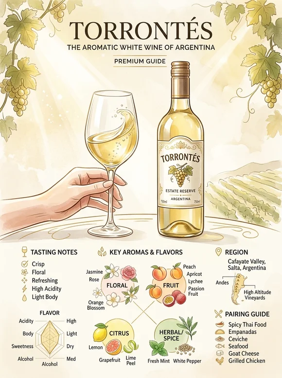 Torrontés — poster and bottle